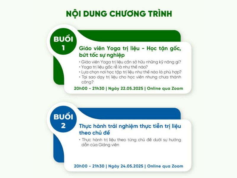 Nội dung workshop yoga trị liệu