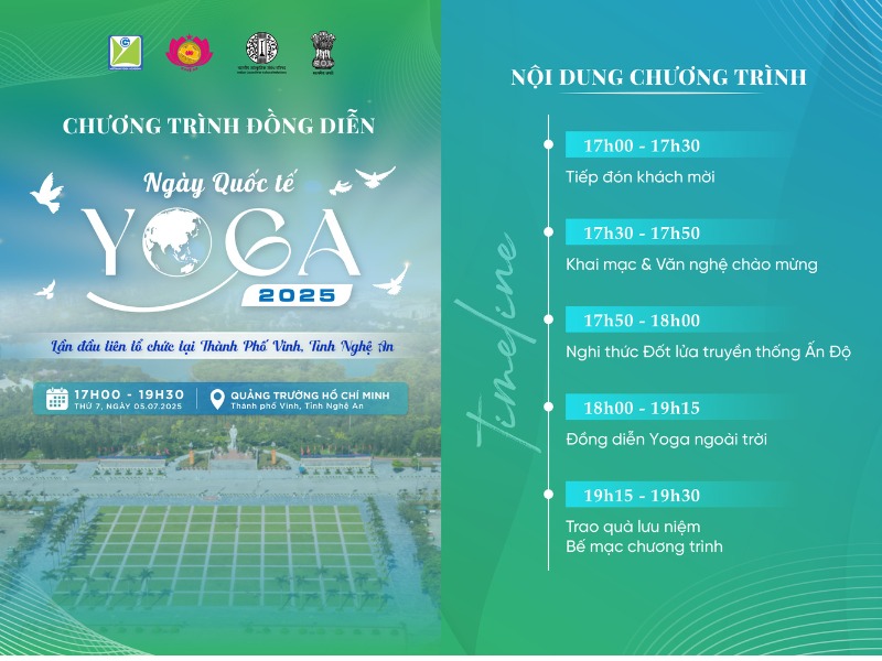 Lịch trình sự kiện Ngày Quốc tế Yoga tại Nghệ An
